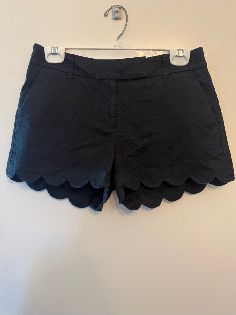 J. Crew Black Scalloped Hem Shorts